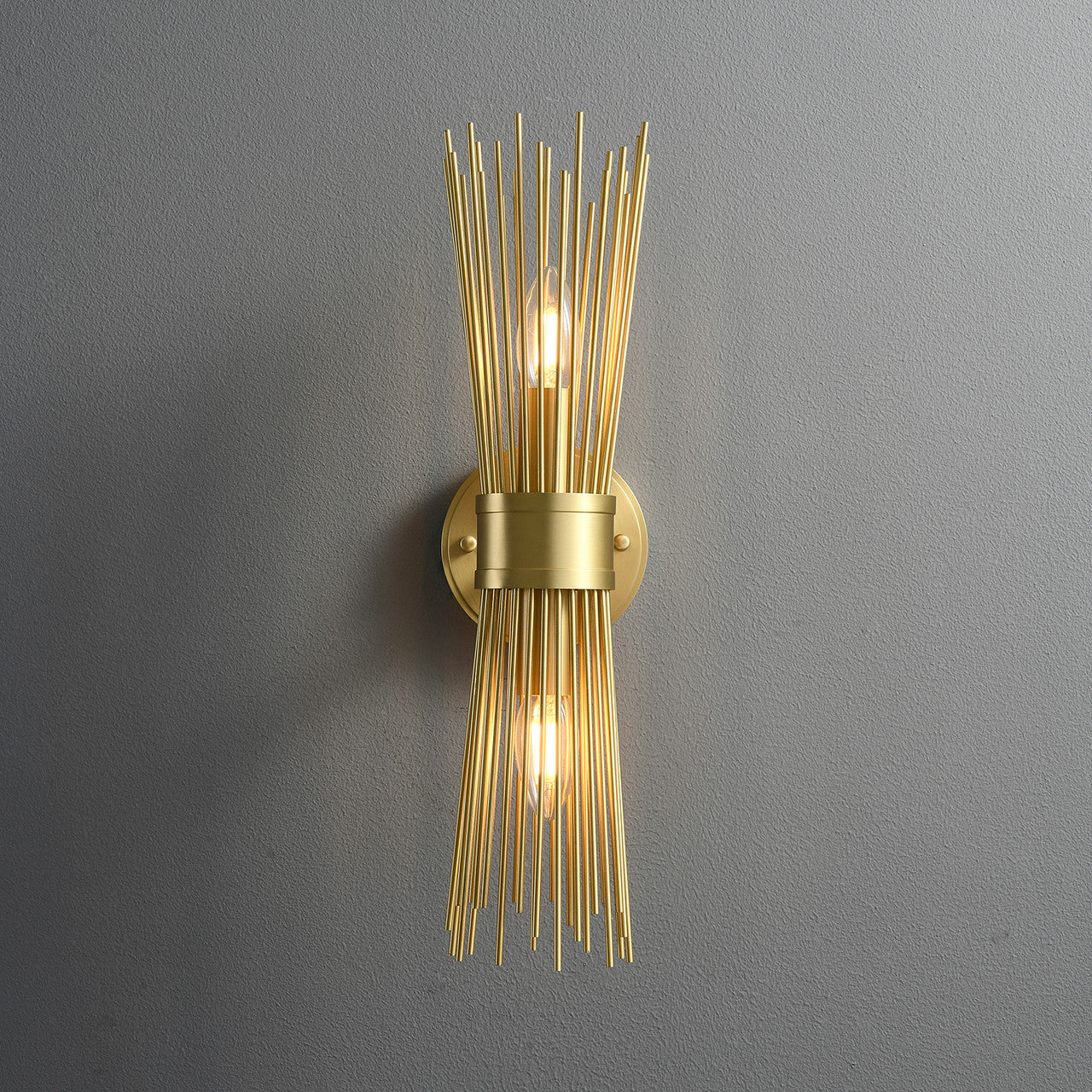 Double Starburst Sconce Natural Brass