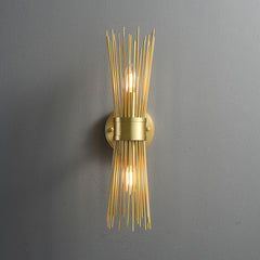 Double Starburst Sconce Natural Brass