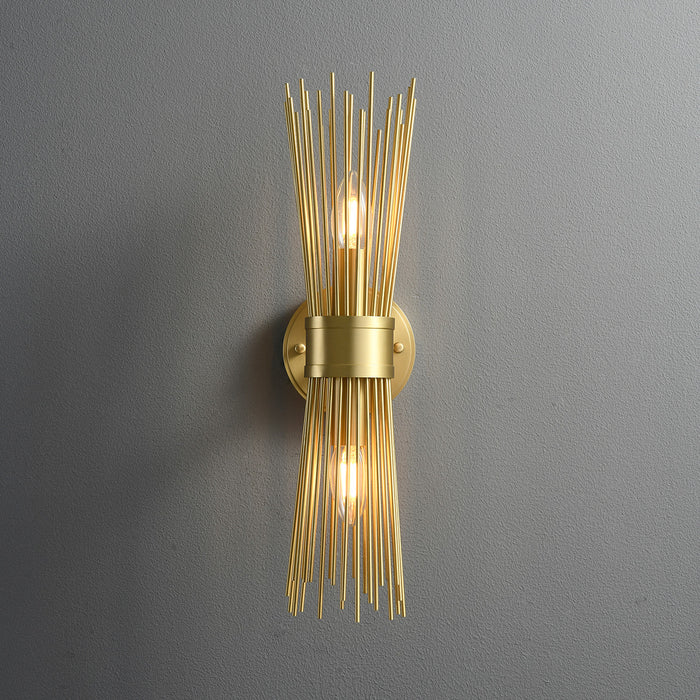 Double Starburst Sconce Natural Brass