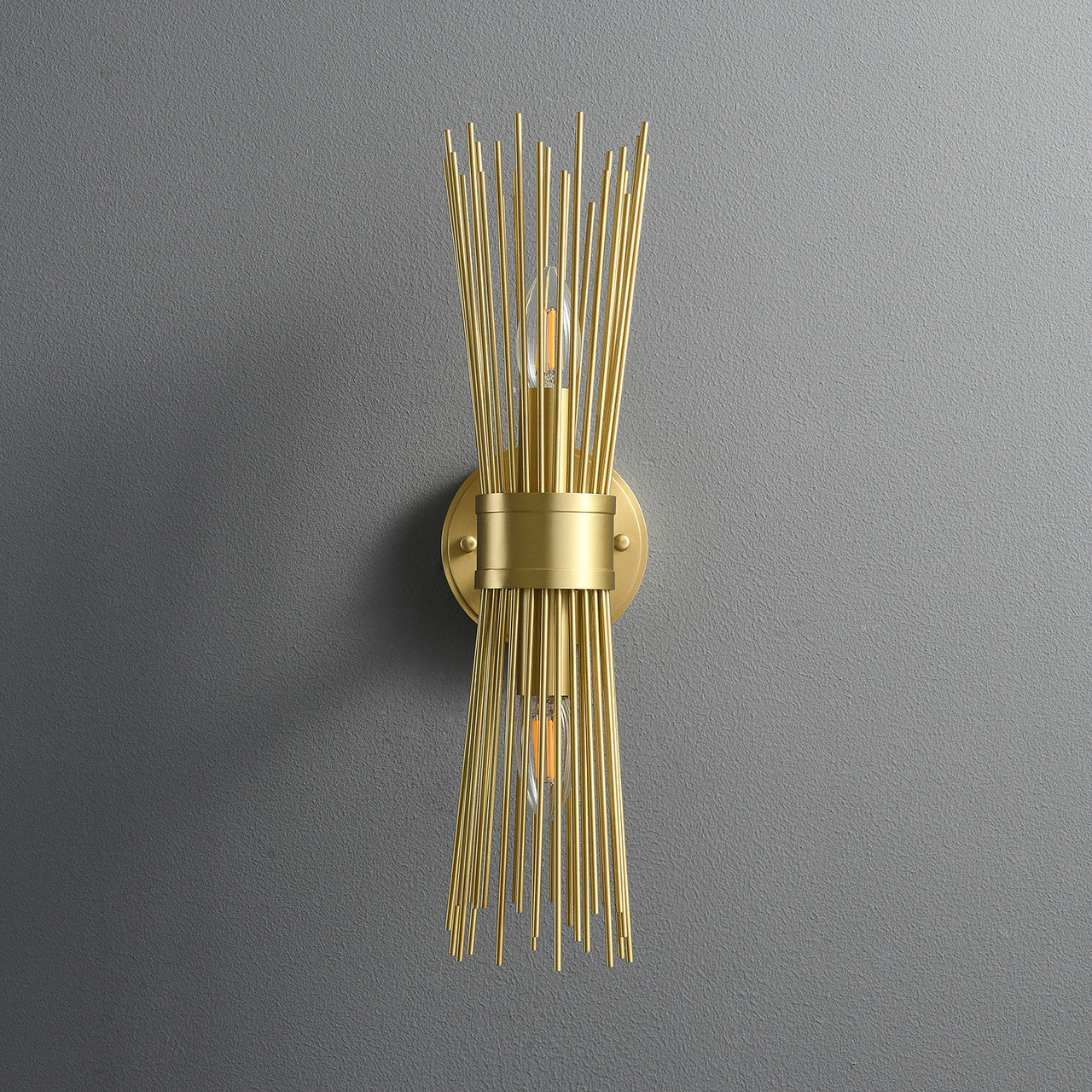 Double Starburst Sconce Natural Brass