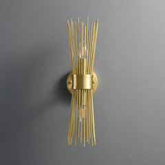 Double Starburst Sconce Natural Brass