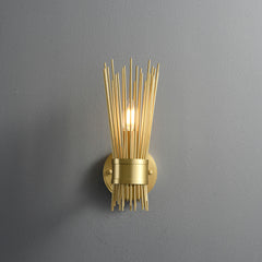 Single Starburst Sconce Natural Brass
