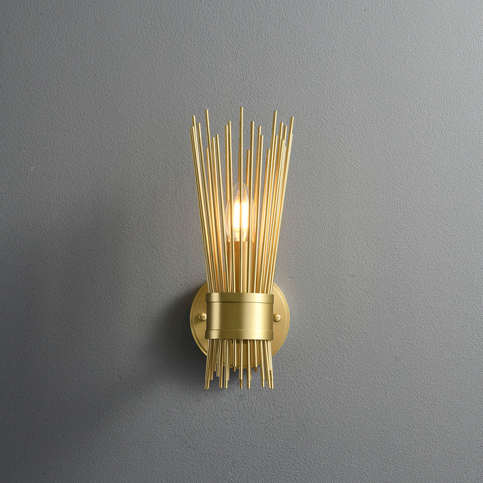 Single Starburst Sconce Natural Brass
