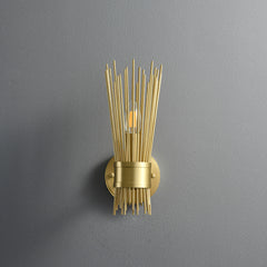 Single Starburst Sconce Natural Brass