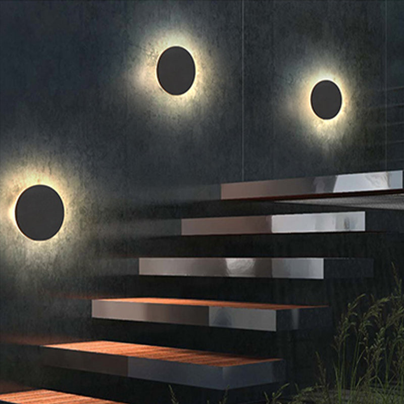 Klyne Minimalist Round/Square Outdoor Wall Lamp LED, Black/White - Neutralighting