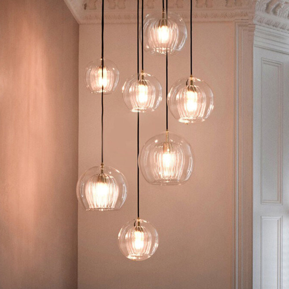 June Glass Globe Pendant Light Clear &Amber - Neutralighting