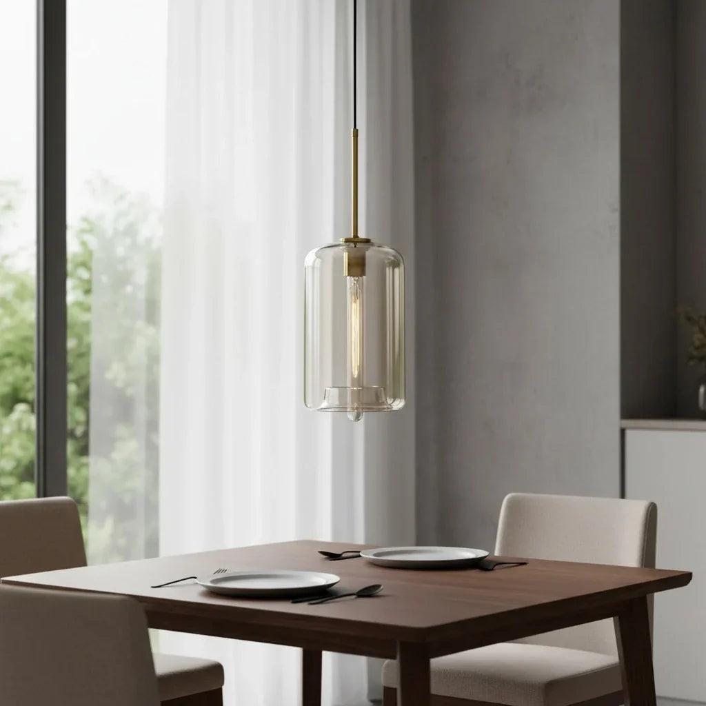 Nordic Glass Pendant Light – Modern Industrial Style