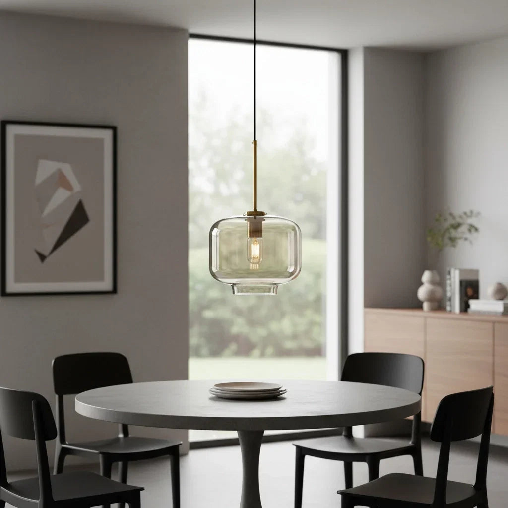 Nordic Glass Pendant Light – Modern Industrial Style