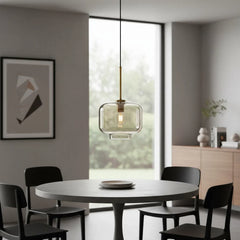 Nordic Glass Pendant Light – Modern Industrial Style