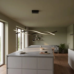 Sculptural Linear Pendant Light – Aluminium & Glass Contemporary Design