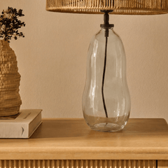 Breamore Clear Glass Wide Table Lamp Base - 30cm