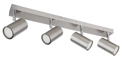 Elegant brushed chrome kitchen spotlight bar with smooth finish