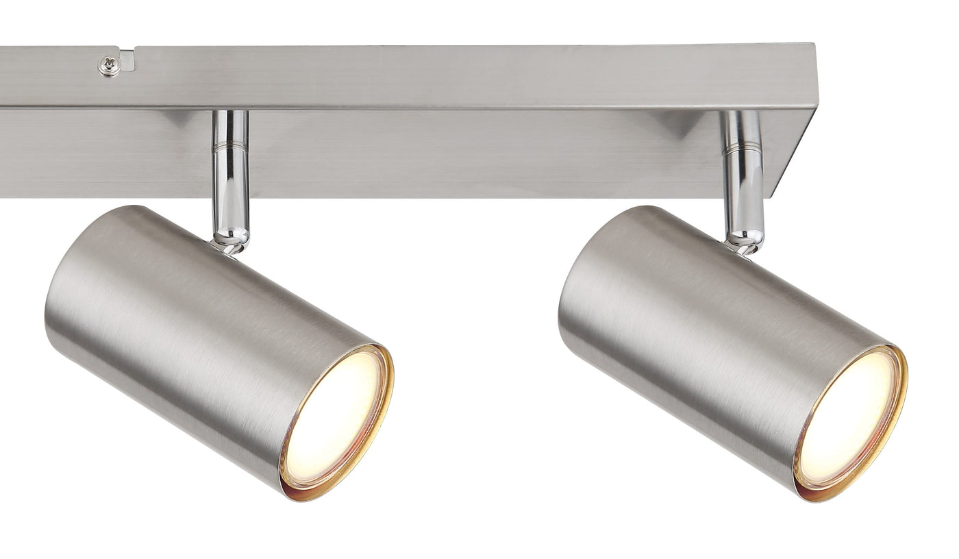 Modern brushed chrome kitchen spotlight bar with sleek design