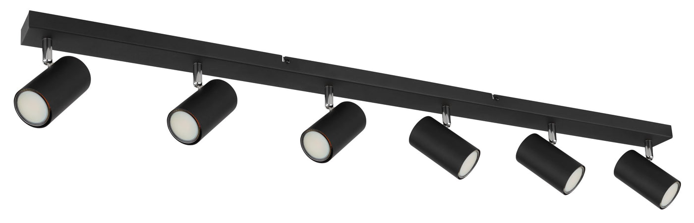 Black 6-Light Kitchen Spotlight Bar – Robby