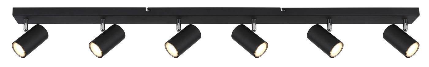 Black 6-Light Kitchen Spotlight Bar – Robby
