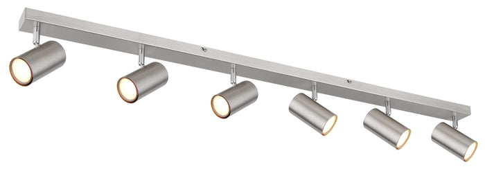 Brushed Chrome 6-Light Kitchen Spotlight Bar – Robby