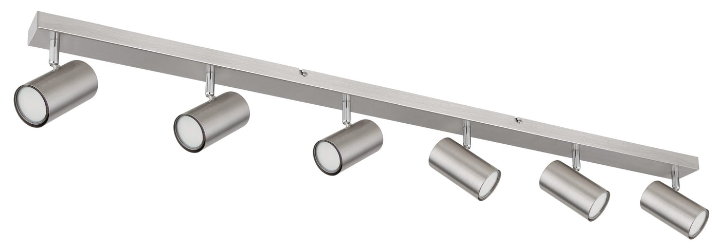 Brushed Chrome 6-Light Kitchen Spotlight Bar – Robby