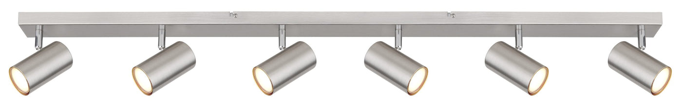 Brushed Chrome 6-Light Kitchen Spotlight Bar – Robby