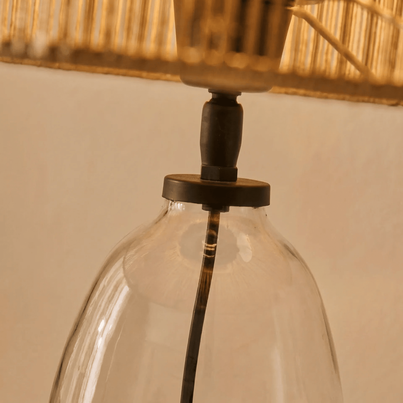 Breamore Clear Glass Wide Table Lamp Base - 30cm