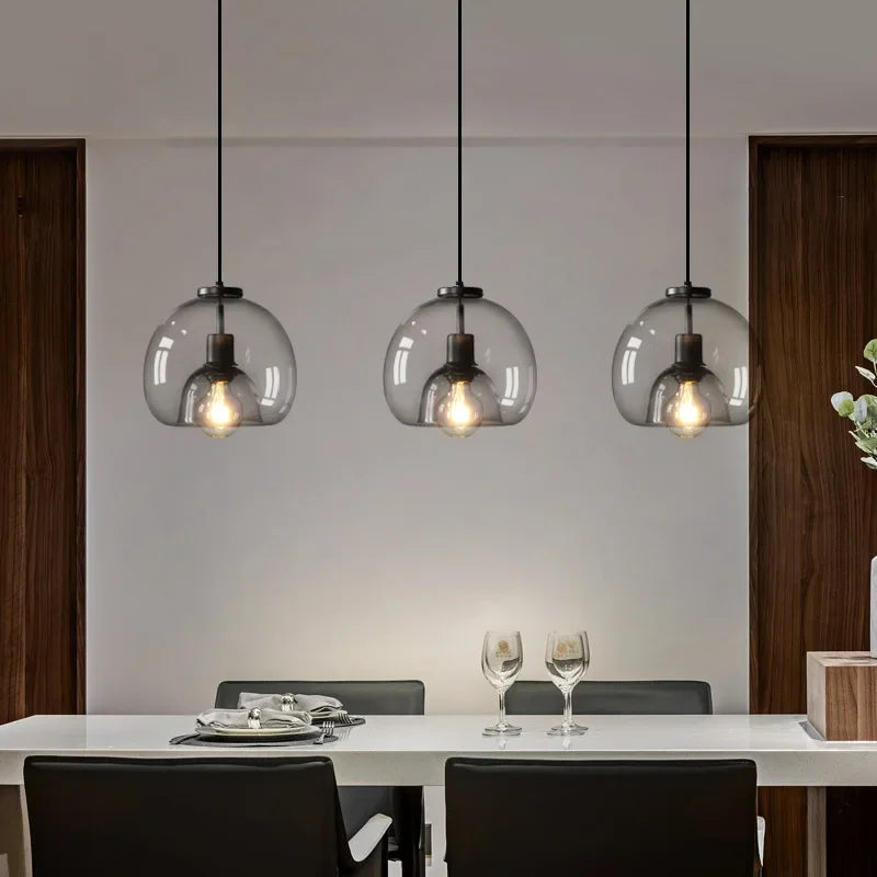 Hand-Blown Glass Pendant Light – Modern Art Deco Style