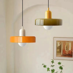 Hand-Blown Glass Pendant Light – Nordic Retro Modern Design