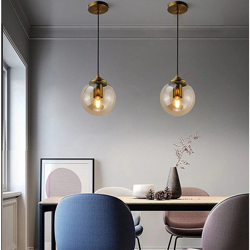 Modern Glass & Metal Pendant Light – Nordic Luxury Design