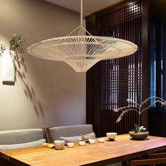 Woven Rattan Pendant Light – Japanese Wabi-Sabi Style