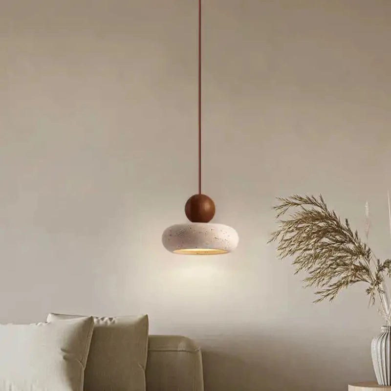 Natural Yellow Agate Stone Pendant Light