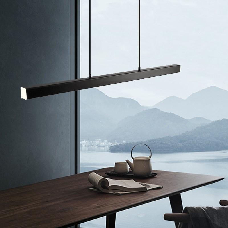 Thala Modern Linear Metal LED Pendant Light Black/Brown - Neutralighting