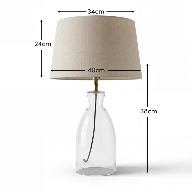 Aldsworth 35cm Table Lamp & Coningsby Taupe Cotton Lampshade - 40cm