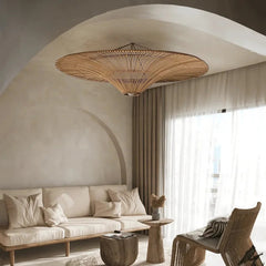 Woven Rattan Pendant Light – Japanese Wabi-Sabi Style