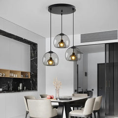 Hand-Blown Glass Pendant Light – Modern Art Deco Style