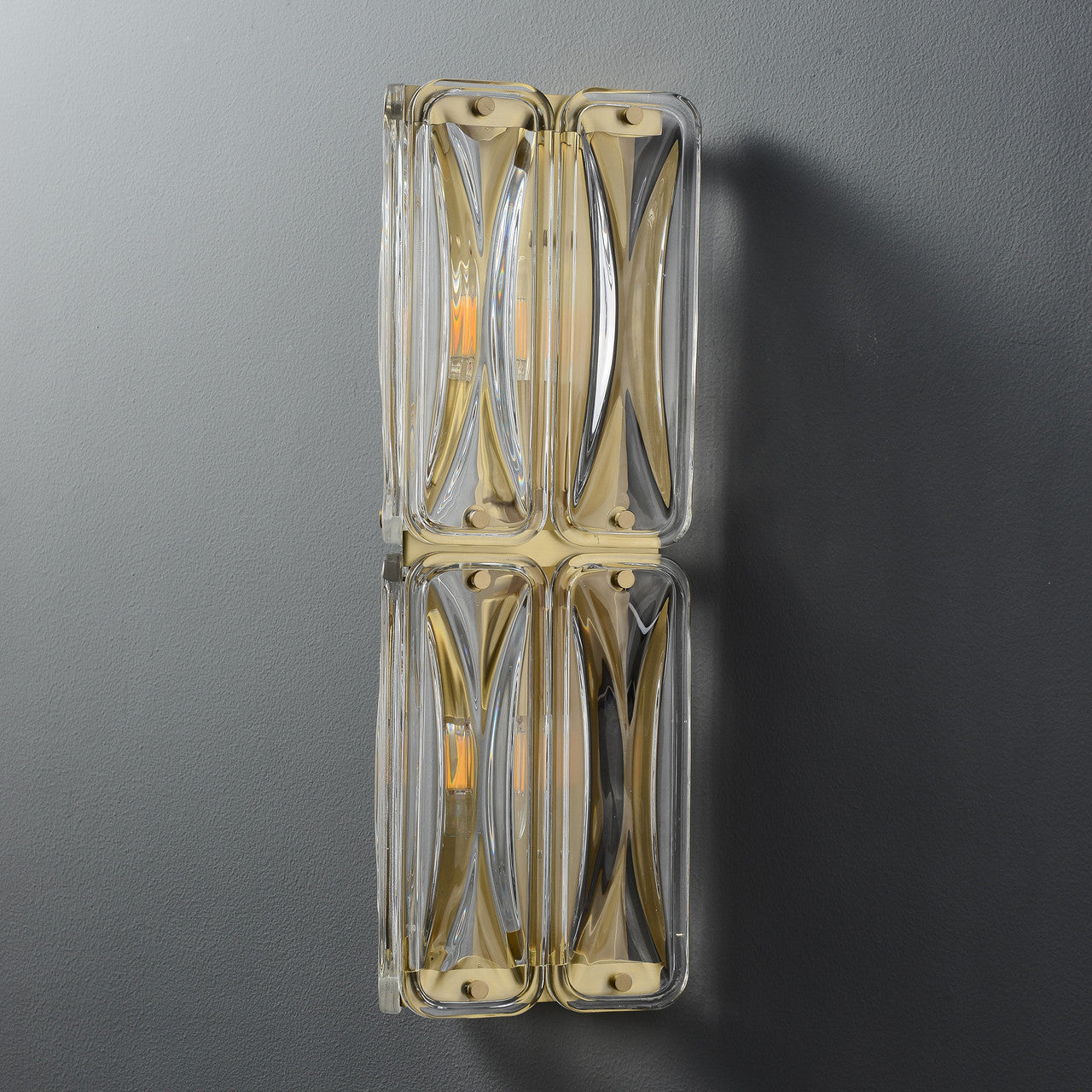 Fluted Glass Double Light Wall Sconce