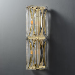 Fluted Glass Double Light Wall Sconce