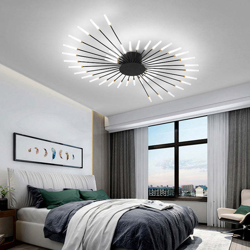 Wesley Flush-Mount Ceiling Light Fireworks, Black/Gold - Neutralighting