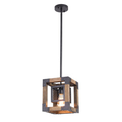 Kitchen Industrial Rustic Wood Pendant Light