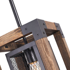 Kitchen Industrial Rustic Wood Pendant Light