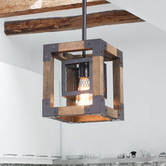 Kitchen Industrial Rustic Wood Pendant Light