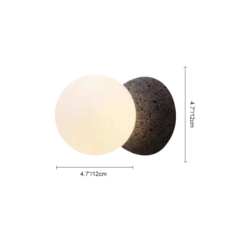 Natural Stone Wall Light with Single Opal Glass