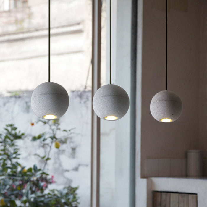 Star Moon Pendant Light in Coment Ball Shape