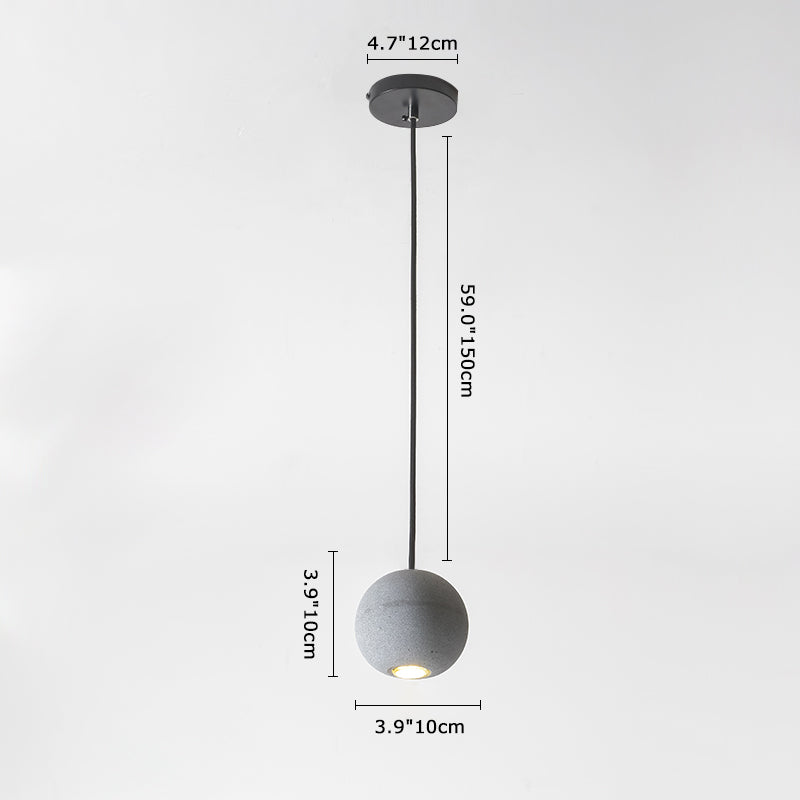 Star Moon Pendant Light in Coment Ball Shape