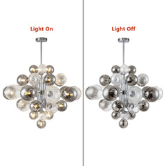 8/18 Light Cluster Bubble Grape Glass Chandelier