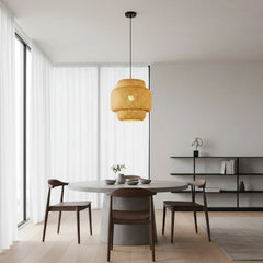 Hand-Woven Natural Rattan Pendant Light – Japandi & Bohemian Style