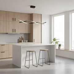 Sculptural Linear Pendant Light – Aluminium & Glass Contemporary Design