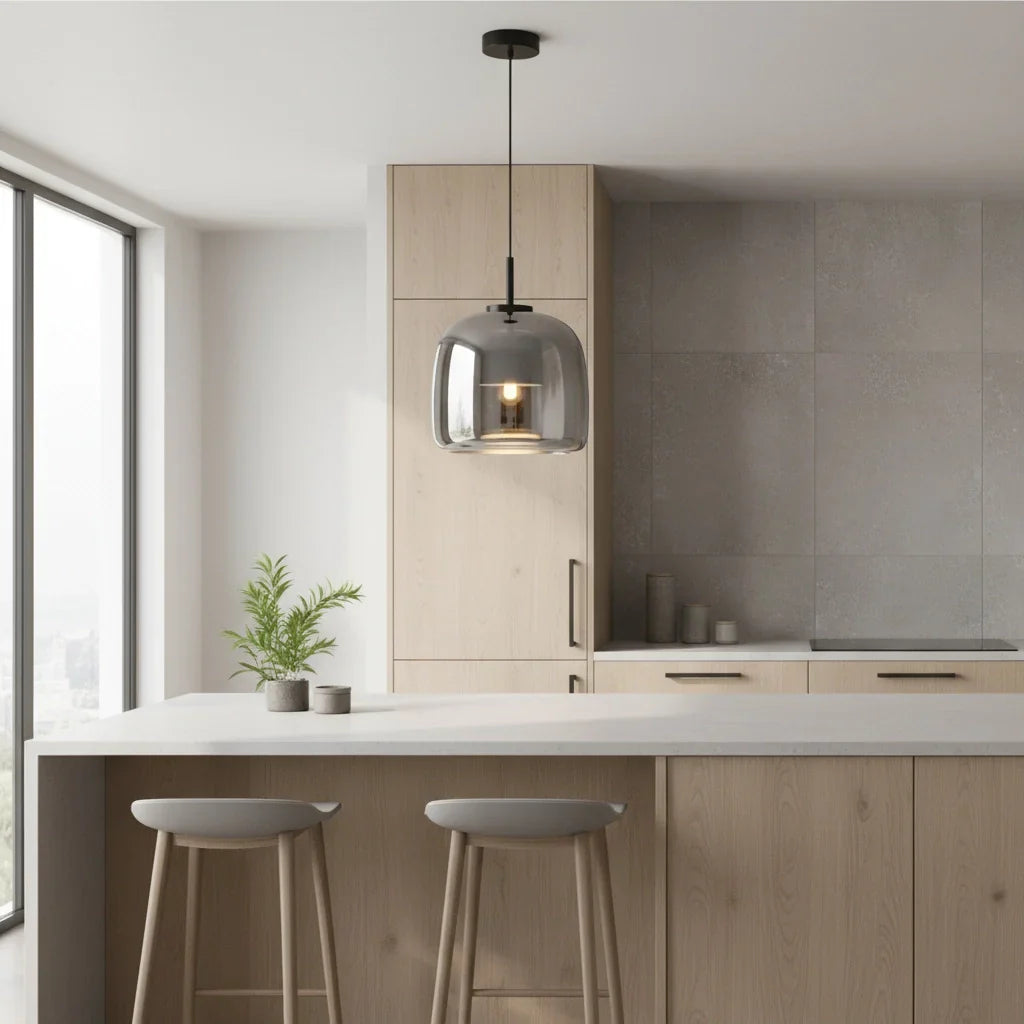 Hand-Blown Glass Pendant Light – Modern Nordic Style