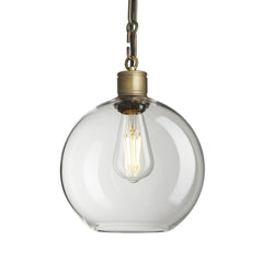 Albany Glass Globe Pendant Light - 9 Inch - Chain Holder