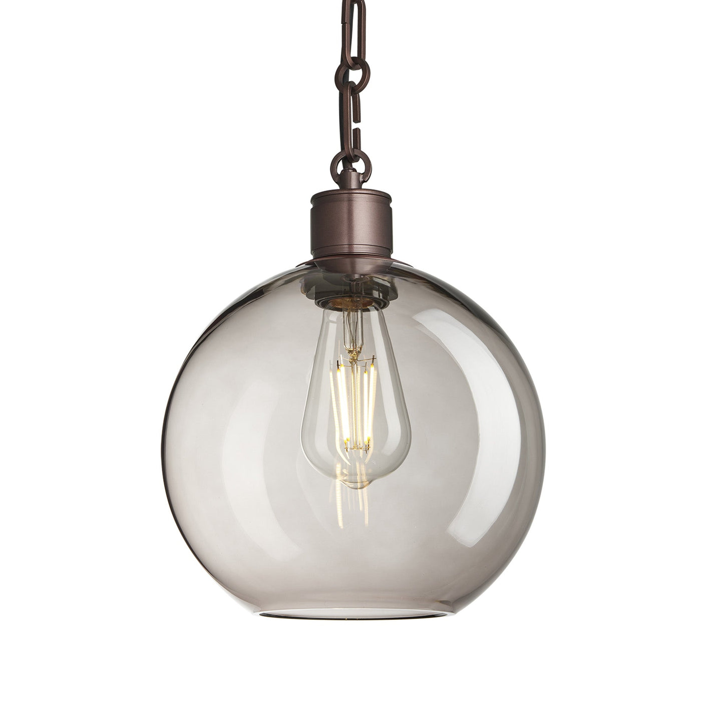 Albany Glass Globe Pendant Light - 9 Inch - Chain Holder