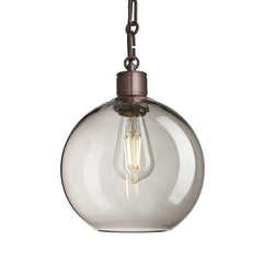 Albany Glass Globe Pendant Light - 9 Inch - Chain Holder