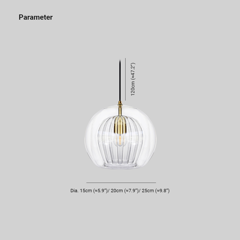 June Glass Globe Pendant Light Clear &Amber - Neutralighting