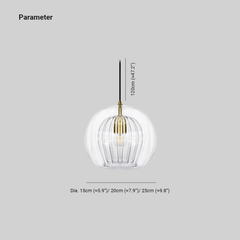 June Glass Globe Pendant Light Clear &Amber - Neutralighting